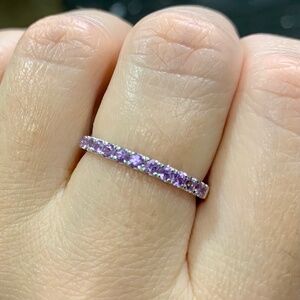 Effy women’s ring stackable 14k white gold gemstone amethyst Size 7 NWT